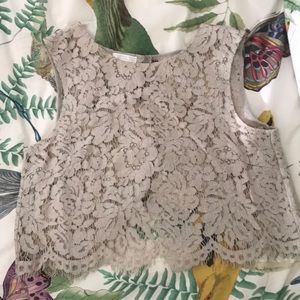 Jenny Yoo Cropped Lace Top